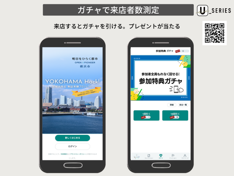 ガチャで来店者数測定